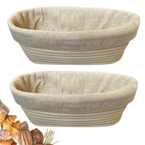 10″ Oval Bread Banneton Proofing Basket Set of 2