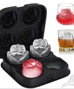 Silicone rose ice cube tray with intricate floral design